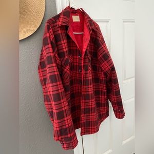 Red Plaid Button up jacket